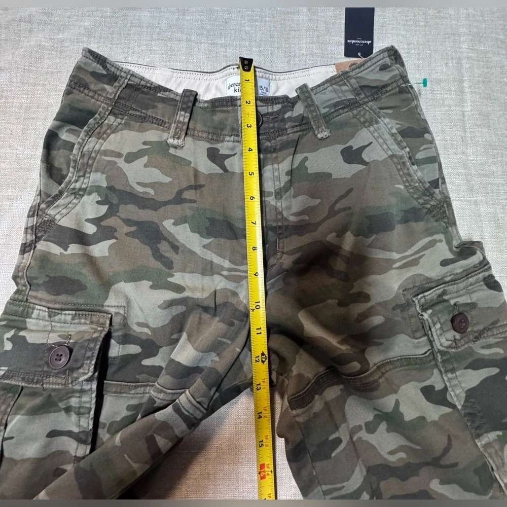 Abercrombie Kids Green Camouflage Cargo Shorts